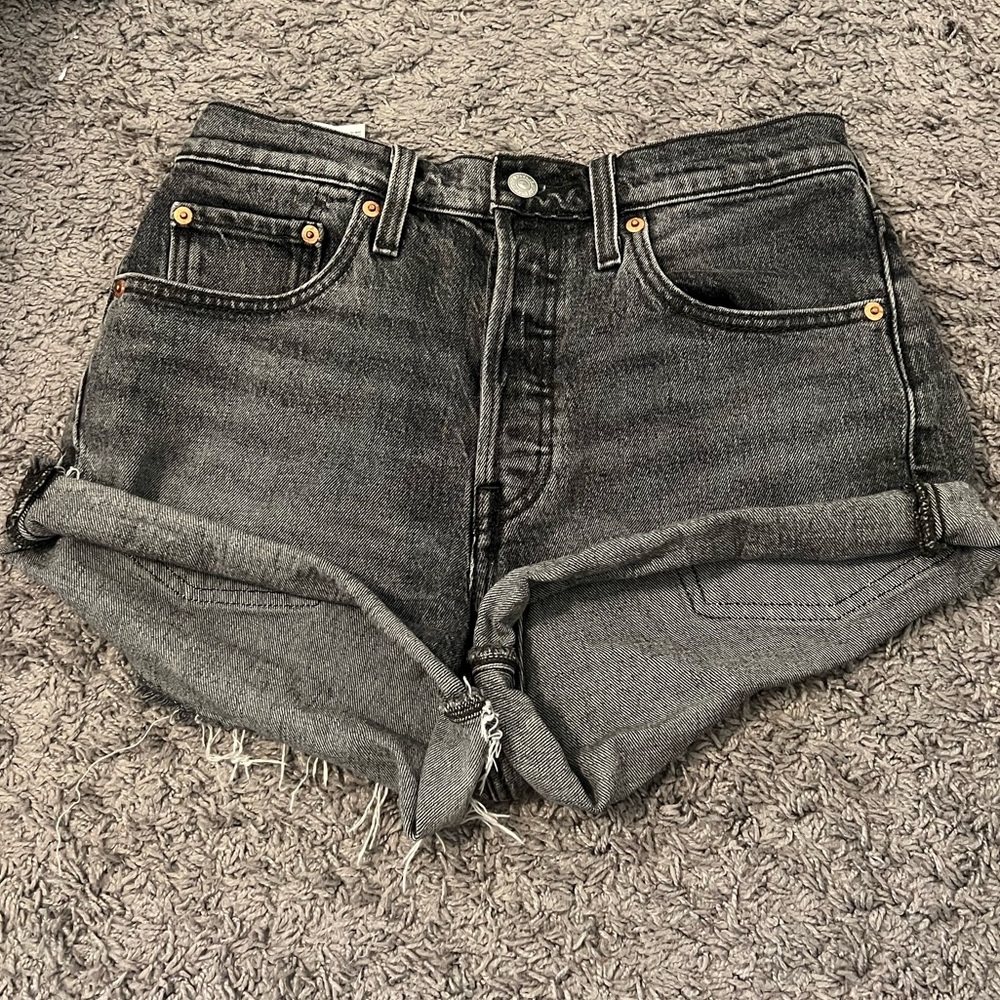 Black Levi 501 Denim Shorts